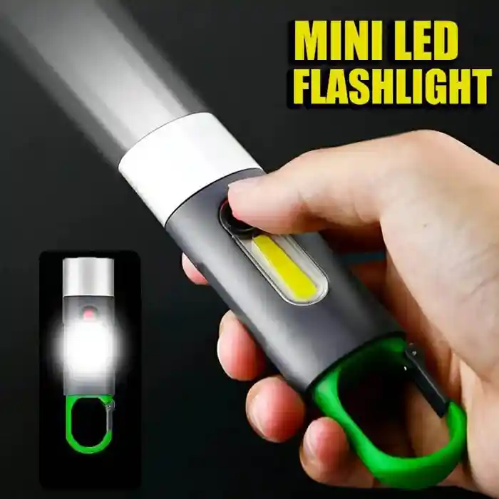 Keychain Waterproof LED Flashlight, Type-C Stable Fast Charging - Multifunctional Bracket Lantern for Outdoor Hiking Fishing